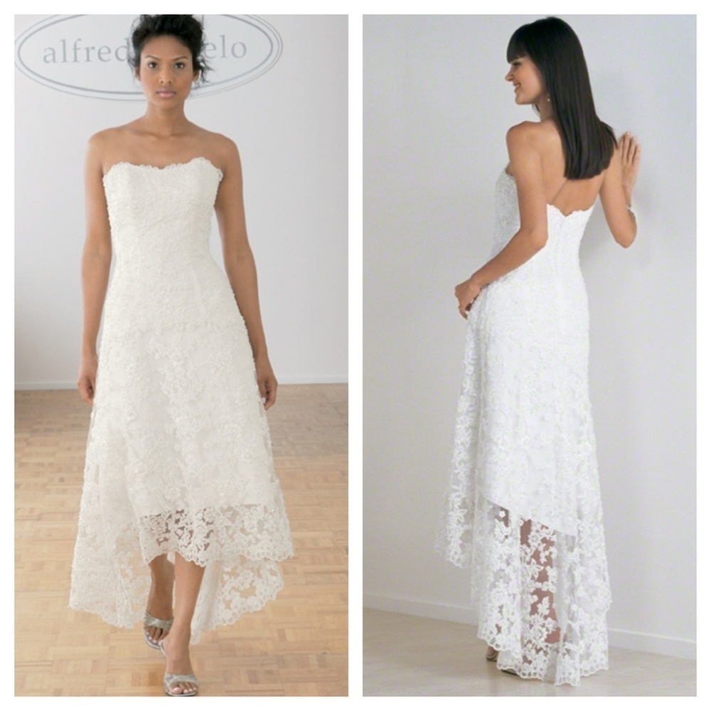 ALFRED ANGELO COLLECTION - 1774NT LACE ON NET GOWN WEDDING DRESS size 8 NWT